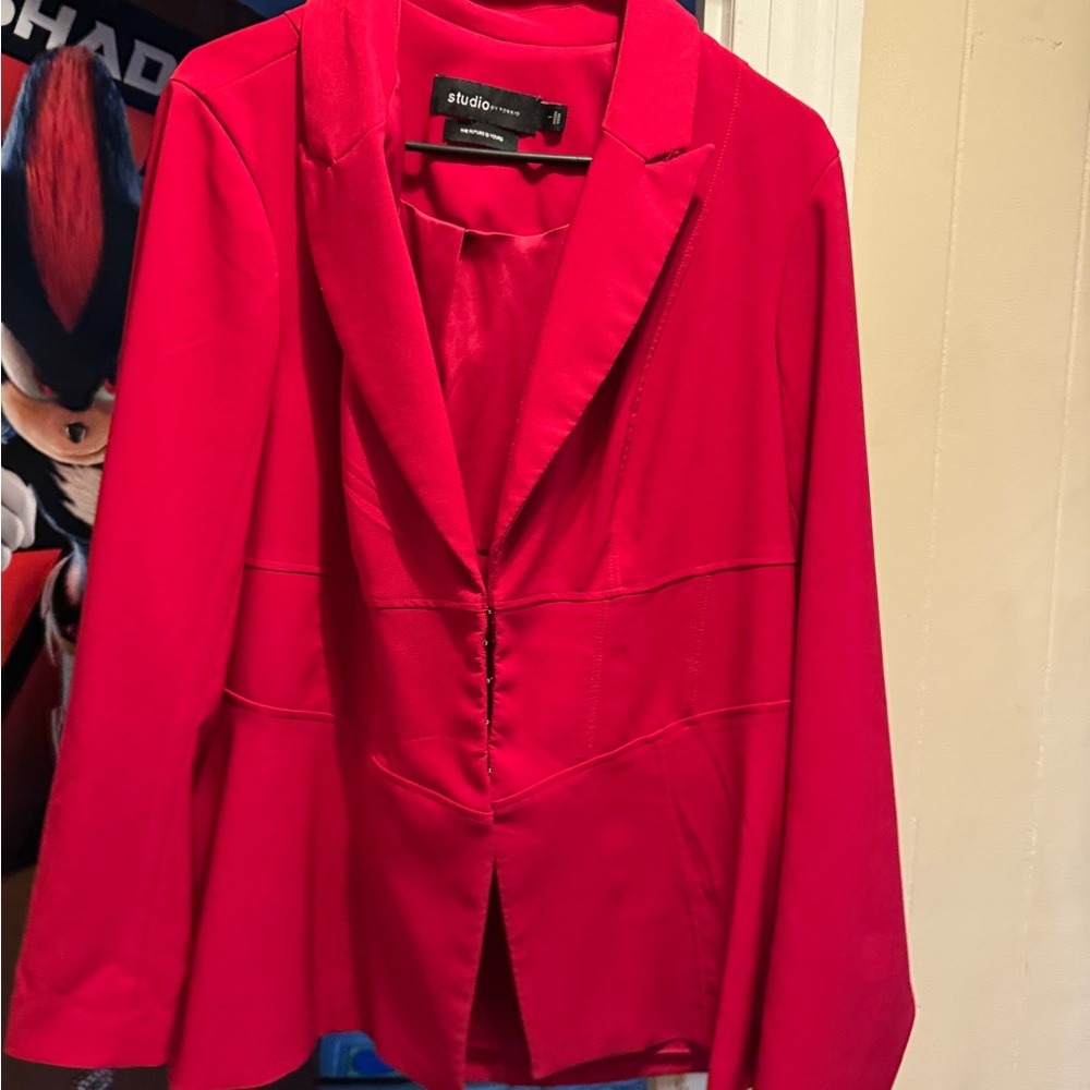 Torrid Red Blazer Structured Suit Jacket